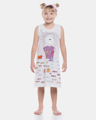 Camisola Infantil Feminina regata Larga Pat          