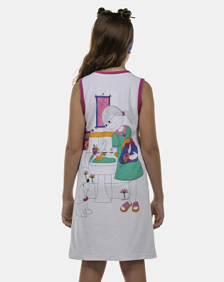 Roupão Feminino Kids Regata Zíper Atoalhado