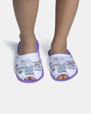 Pantufa Feminina Kids Com Abertura