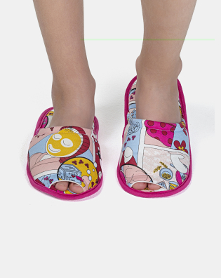 Pantufa Feminina Kids Com Abertura