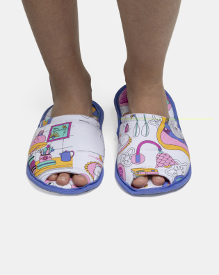 Pantufa Feminina Kids Com Abertura