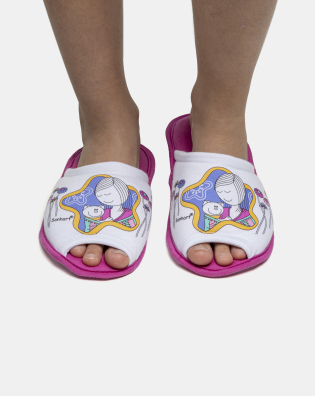 Pantufa Feminina Kids Com Abertura