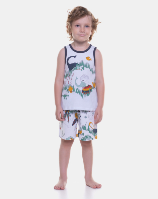 Pijama Masculino Infantil regata e bermuda