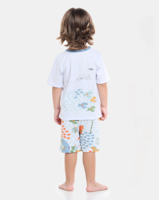 Pijama manga curta e bermuda 