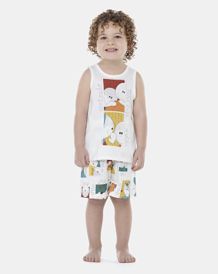 Pijama Masculino Baby Regata e Bermuda