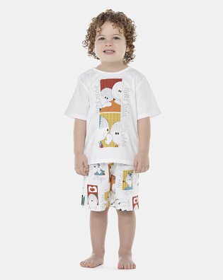 Pijama Masculino Baby Manga Curta e Bermuda