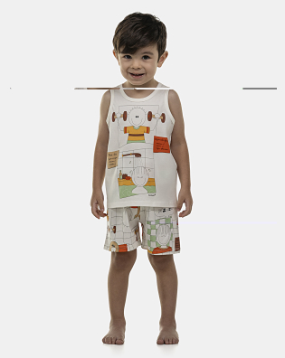 Pijama Masculino Baby Regata e Bermuda