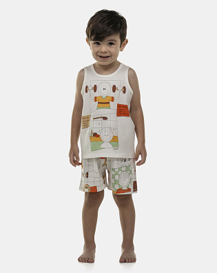 Pijama Masculino Baby Regata e Bermuda