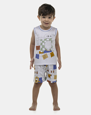 Pijama Masculino Baby Regata Machão e Bermuda