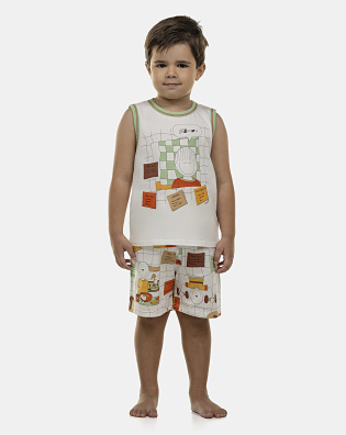 Pijama Masculino Baby Regata Machão e Bermuda
