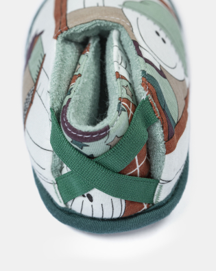 Pantufa Masculina Baby Fechada Com Elástico e Estampa Corrida 