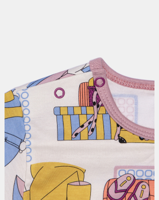 Camisão Feminino Infantil Manga Curta Tic Tac Bill e Nina