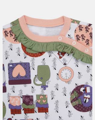 Pijama Macacão Feminino Infantil Manga Longa Tic-Tac Annie e Ted