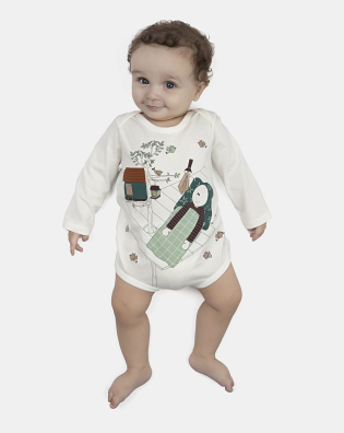 Kit Body Bebe Manga Longa Masculino