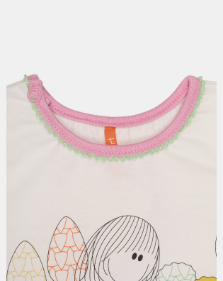 Pijama Bebê Menina Manga Curta e Short Pat e Annie