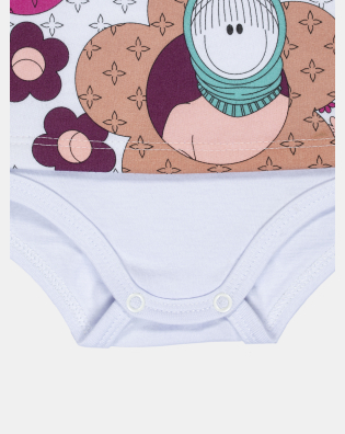 Pijama Feminino Bebe Body Manga Longa Moletinho e Calça Canelada