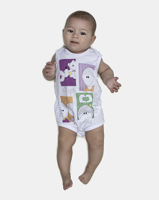 Kit Body Feminino Bebe Sem Mangas 