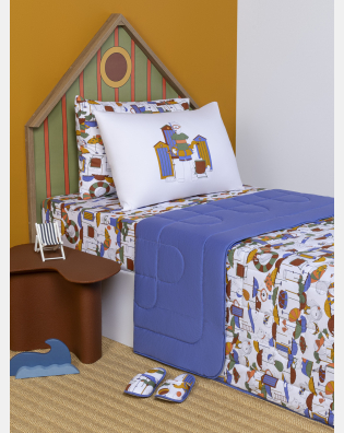 Lençol Elástico com Fronhas Solteiro Masculino