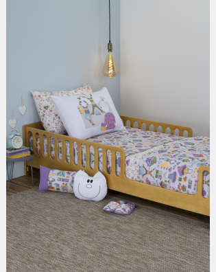 Lençol Elástico com Fronhas Berço Feminino