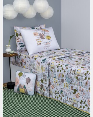 Lençol Elástico com Fronhas Berço Feminino