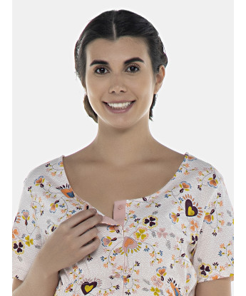 Pijama Feminino Gestante Manga Curta e Corsário