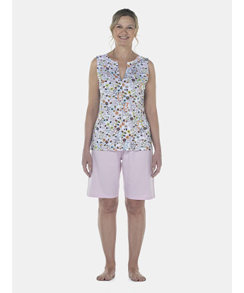 Pijama Feminino Adulto Regata Aberta e Bermuda