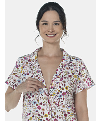 Camisão Feminino Adulto Manga Curta Aberto