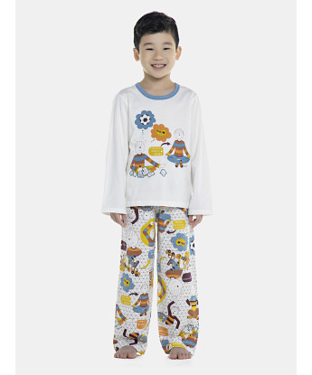 Pijama Masculino Kids Longa Curta e Calça