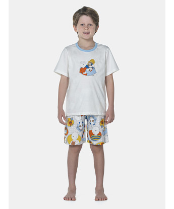 Pijama Masculino Kids Manga Curta e Bermuda