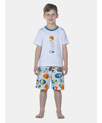 Pijama Masculino Kids Manga Curta e Bermuda