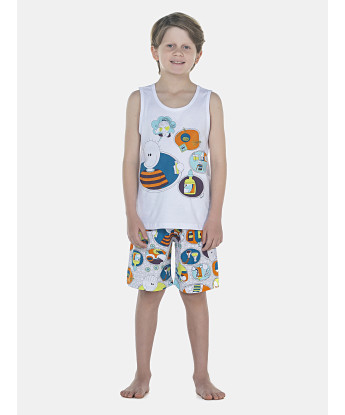 Pijama Masculino Kids  Regata e Bermuda