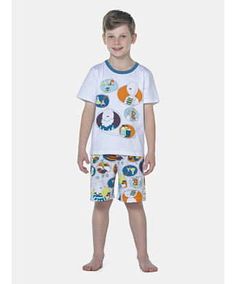 Pijama Masculino Kids Manga Curta e Bermuda