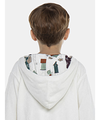Roupão Masculino Kids Manga Longa Fechado Com Capuz Atoalhado