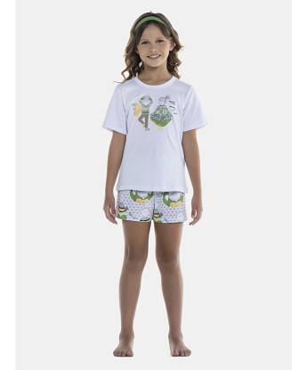 Pijama Feminino Kids Manga Curta e Short