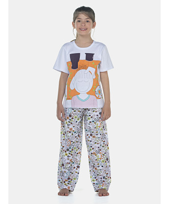 Pijama Feminino Kids Manga Curta e Calça