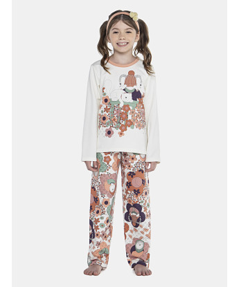 Pijama Feminino Kids Manga Longa e Calça Moletinho