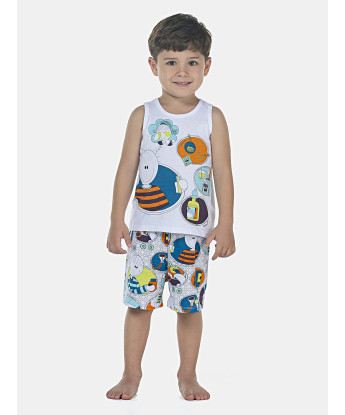 Pijama Masculino Baby Regata e Bermuda