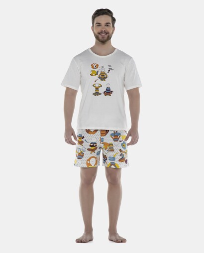 Pijama Masculino Adulto Manga Curta e Short