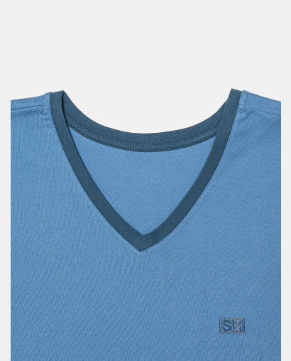 Pijama Masculino Adulto Manga Curta e Short Decote V