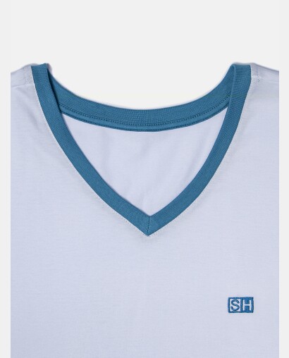 Pijama Masculino Adulto Manga Curta e Short Decote V