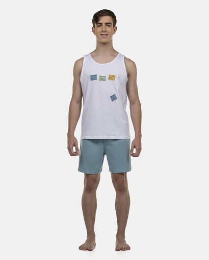 Pijama Masculino Adulto Regata e Short 