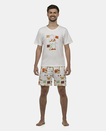 Pijama Masculino Adulto Manga Curta e Short