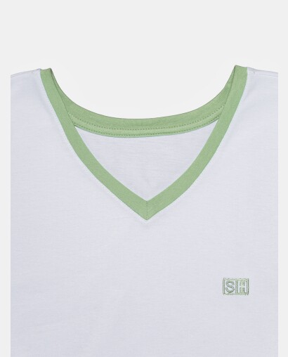 Pijama Masculino Adulto Manga Curta Decote V e Short