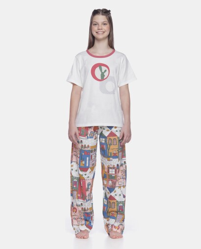 Conjunto Feminino Adulto Manga Curta e Calça