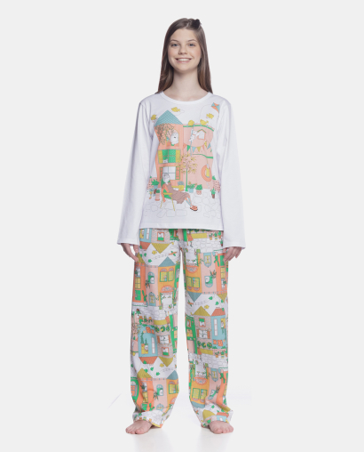 Conjunto Feminino Adulto Manga Longa e Calça