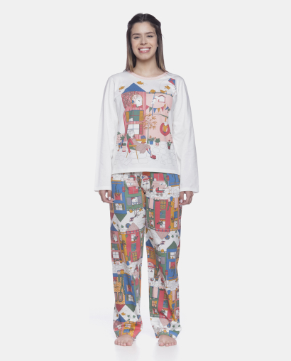 Conjunto Feminino Adulto Manga Longa e Calça