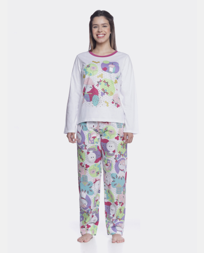 Conjunto Feminino Adulto Manga Longa e Calça