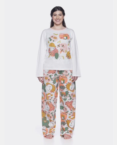 Conjunto Feminino Adulto Manga Longa e Calça