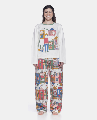 Conjunto Feminino Adulto Manga Longa e Calça Moletinho