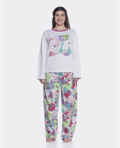 Conjunto Feminino Adulto Manga Longa e Calça Moletinho